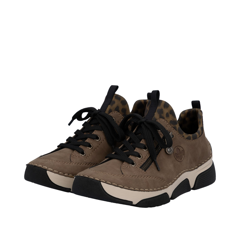 RIEKER Damen Sneaker Slipper braun Leoprint 45973-24 RIEKER Damen Sneaker Slipper braun Leoprint 45973-24