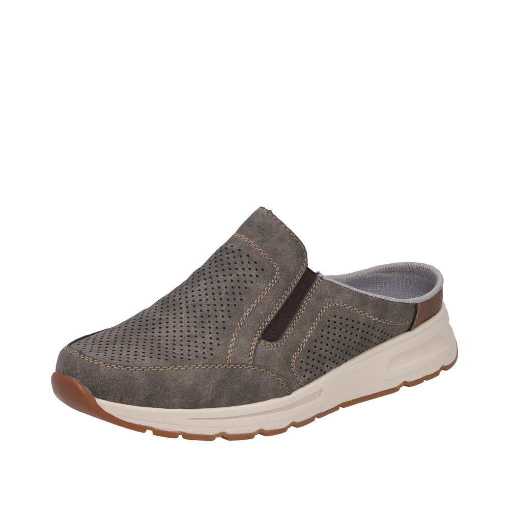 RIEKER Herren Clogs Sabot braun grau B0760-25 lose Einlage