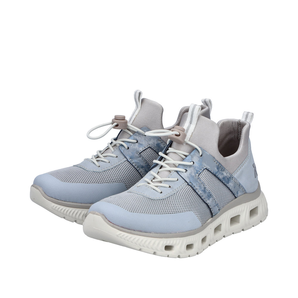 RIEKER Damen Sneaker Slipper blau M6061-12 vegan