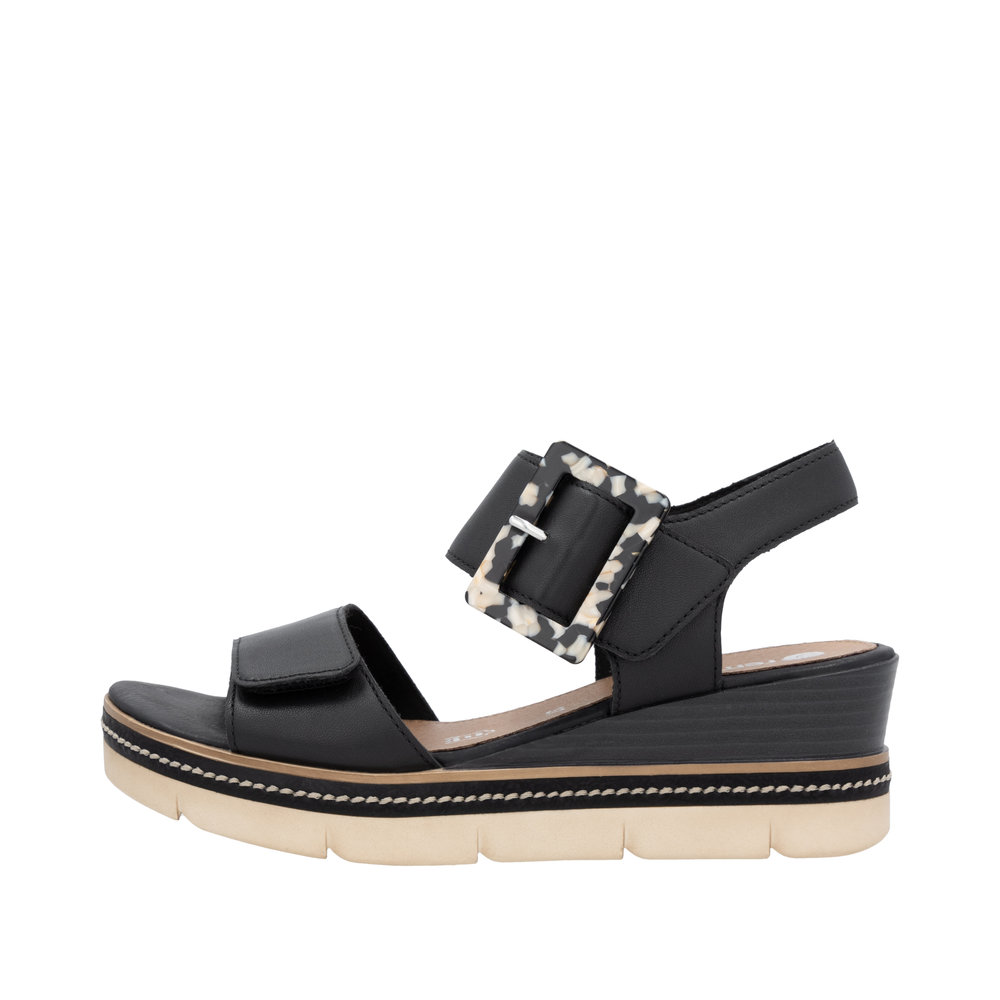 REMONTE Damen Sandalette schwarz D2L53-00 echt Leder REMONTE Damen Sandalette schwarz D2L53-00 echt Leder