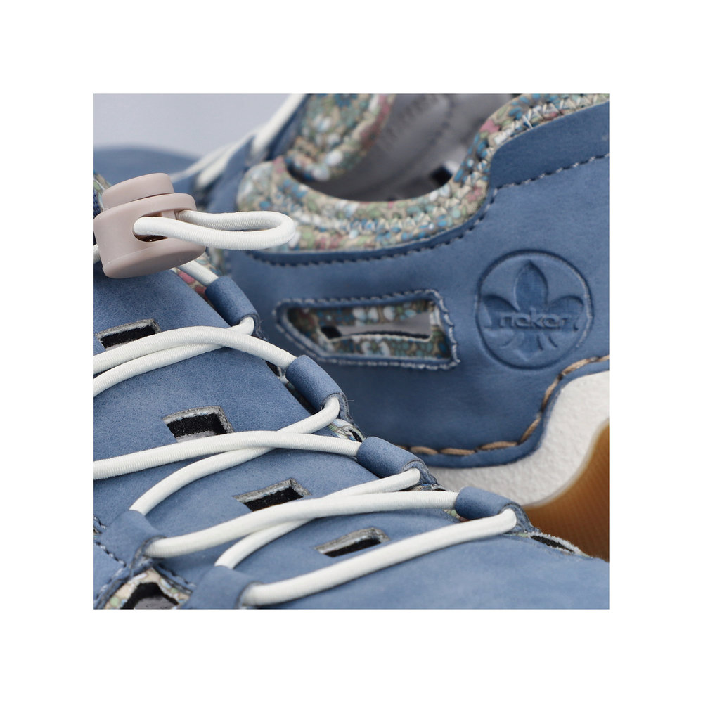 RIEKER Damen Sneaker Slipper blau 55956-10 luftig
