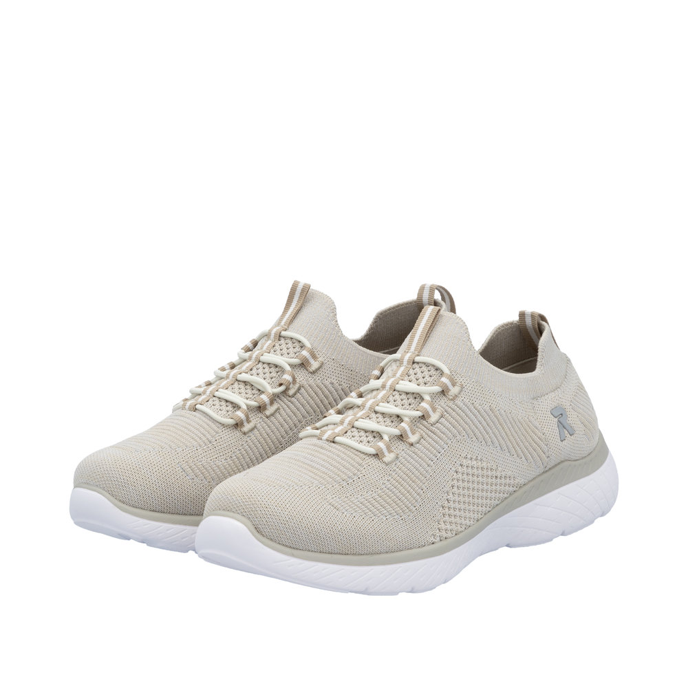 RIEKER Damen Sneaker Slipper beige M5074-64 super leicht
