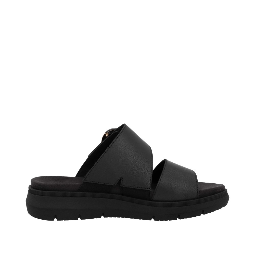 REMONTE Damen Pantolette schwarz D2K51-00 echt Leder