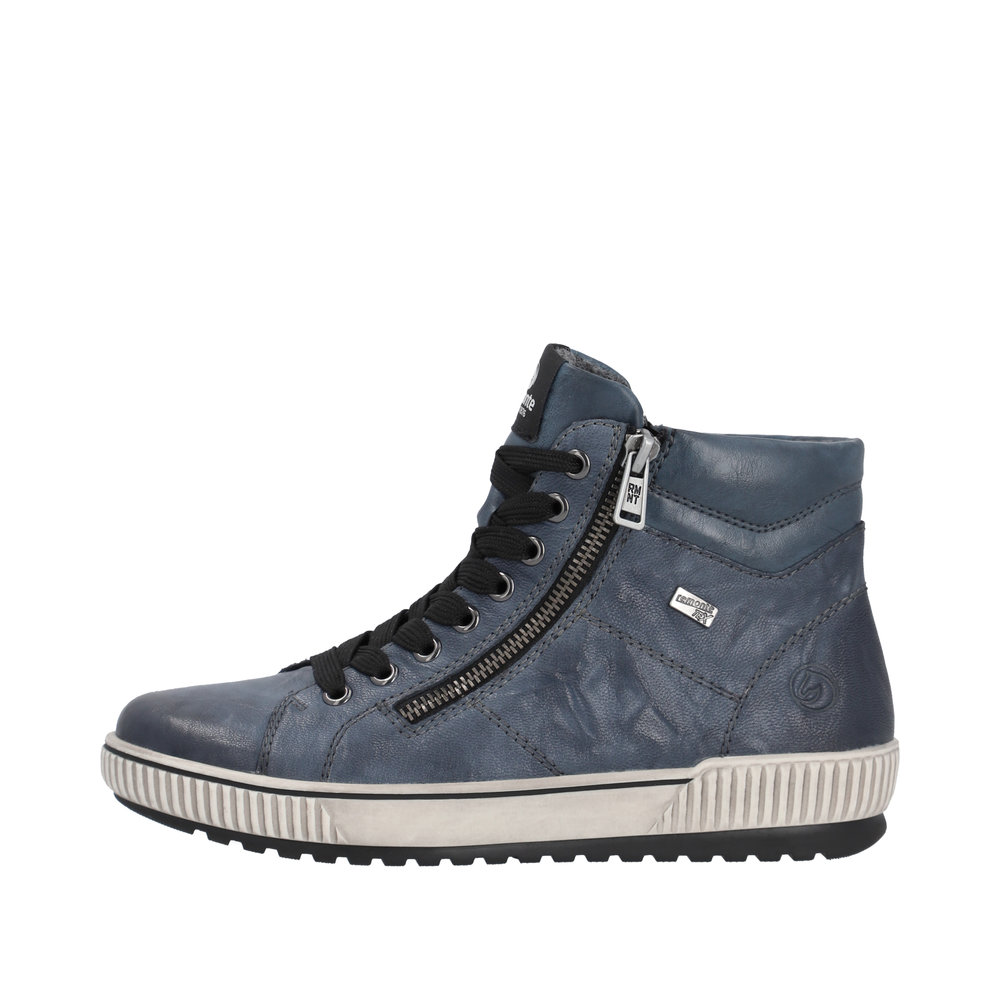 REMONTE Damen Stiefelette Blau D0772-14 Leder und TEX