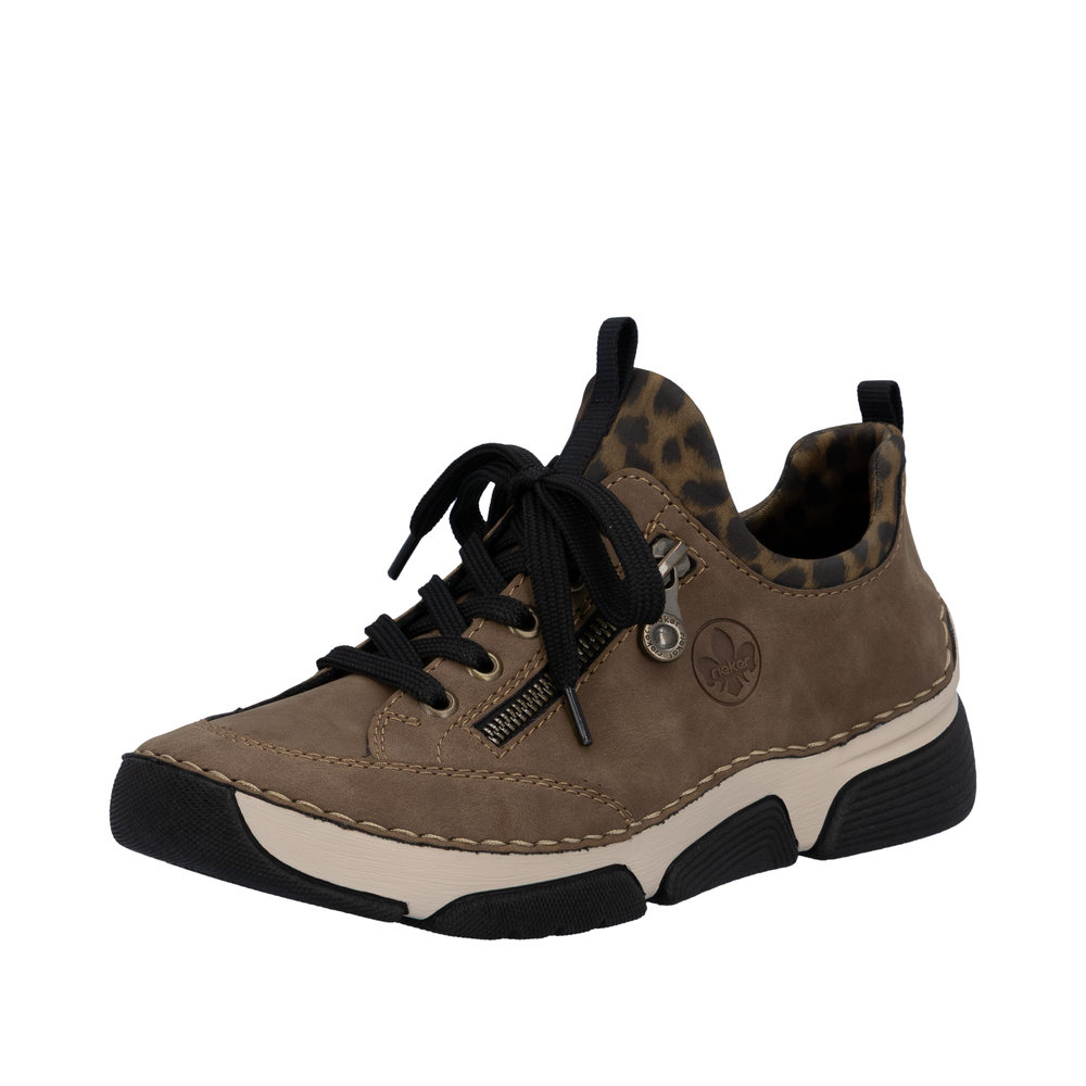 RIEKER Damen Sneaker Slipper braun Leoprint 45973-24 RIEKER Damen Sneaker Slipper braun Leoprint 45973-24