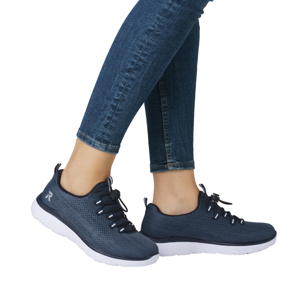 RIEKER Damen Sneaker Slipper dunkelblau M5069-12 leicht luftig