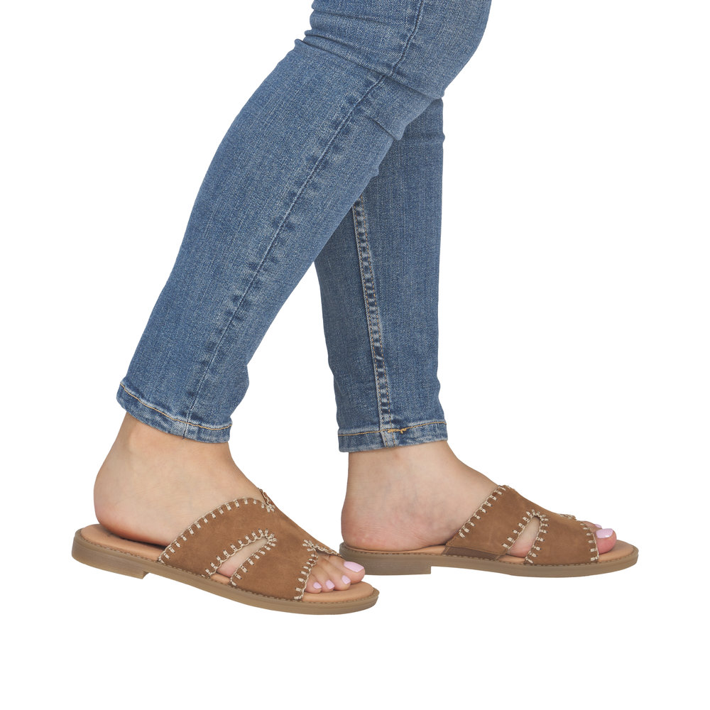 REMONTE Damen Pantolette braun D3645-22 Leder