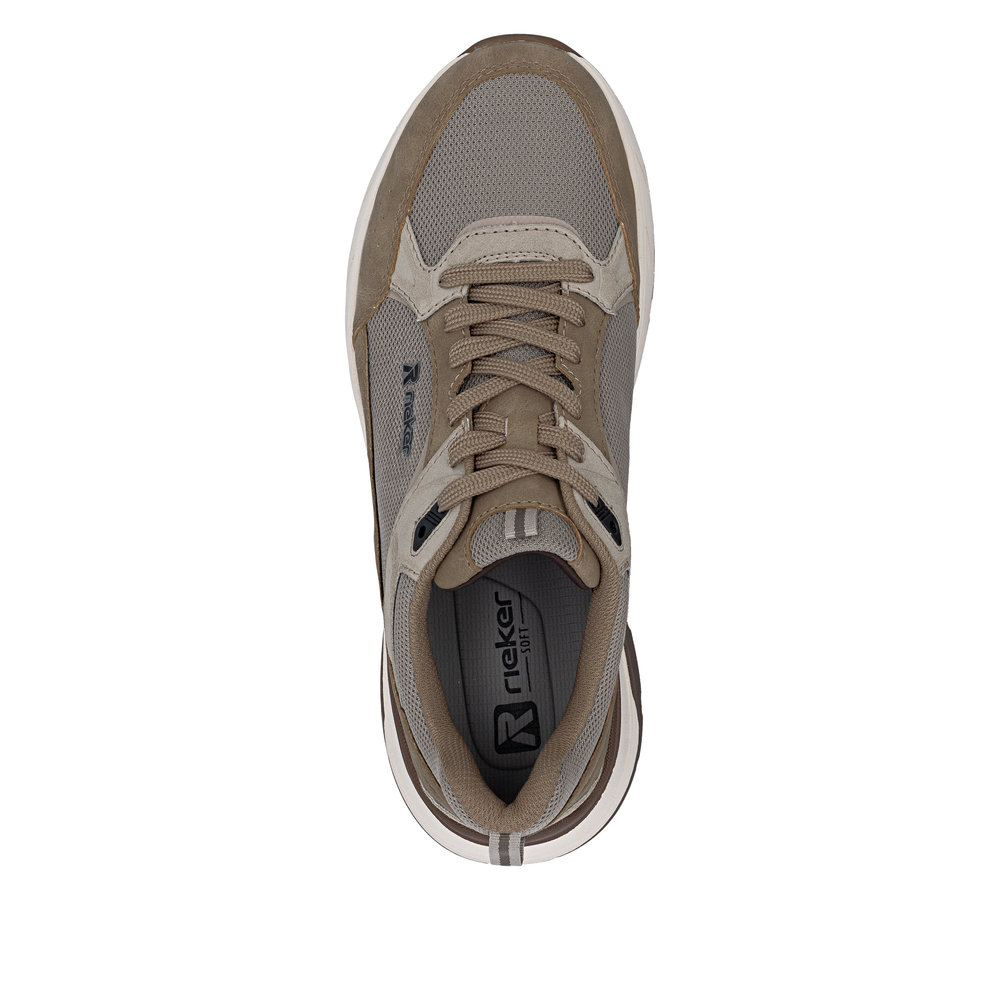 RIEKER Herren Sport Sneaker beige braun 06101-64 Gel-Einlage
