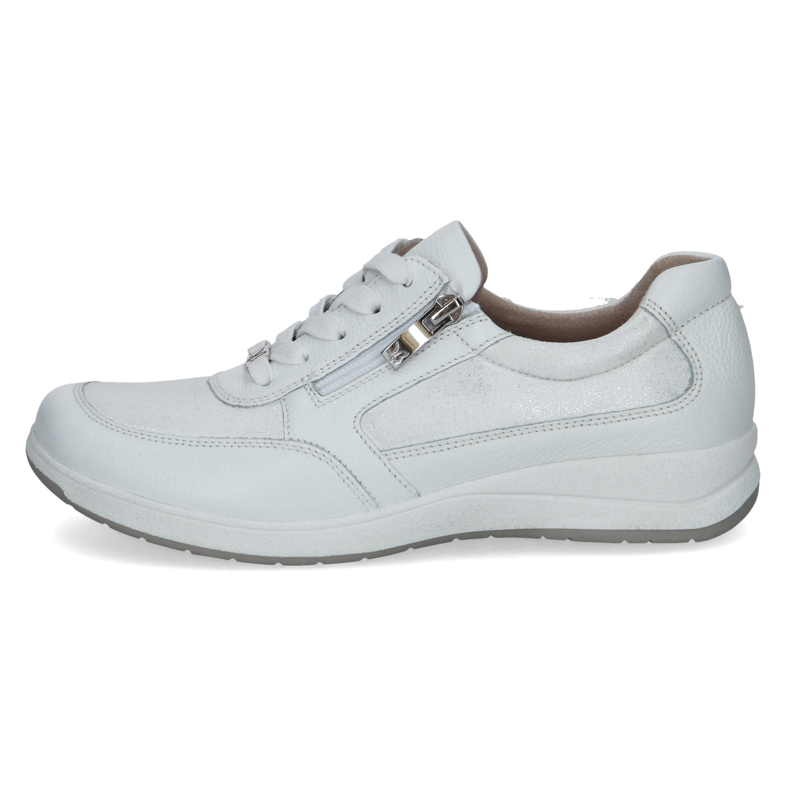 CAPRICE Damen Sneaker weiß silber 9-23723-44 183 Leder & Stretch CAPRICE Damen Sneaker weiß silber 9-23723-44 183 Leder & Stretch