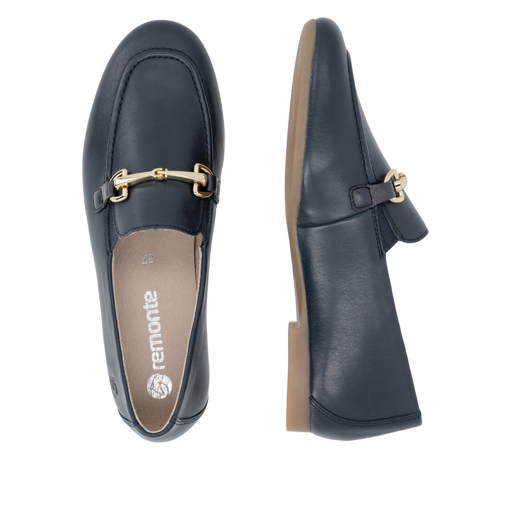 REMONTE Damen Loafer blau D0K13-14 echt Leder