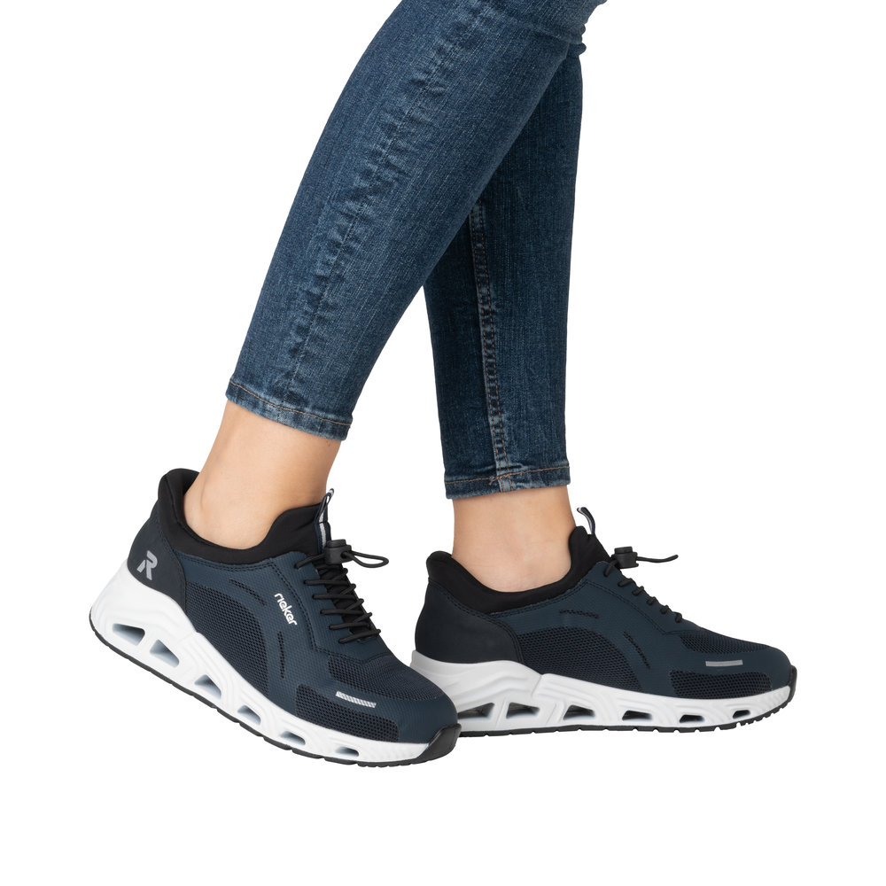 RIEKER Damen Sneaker Slipper dunkelblau N5257-14 Ready-to-Go
