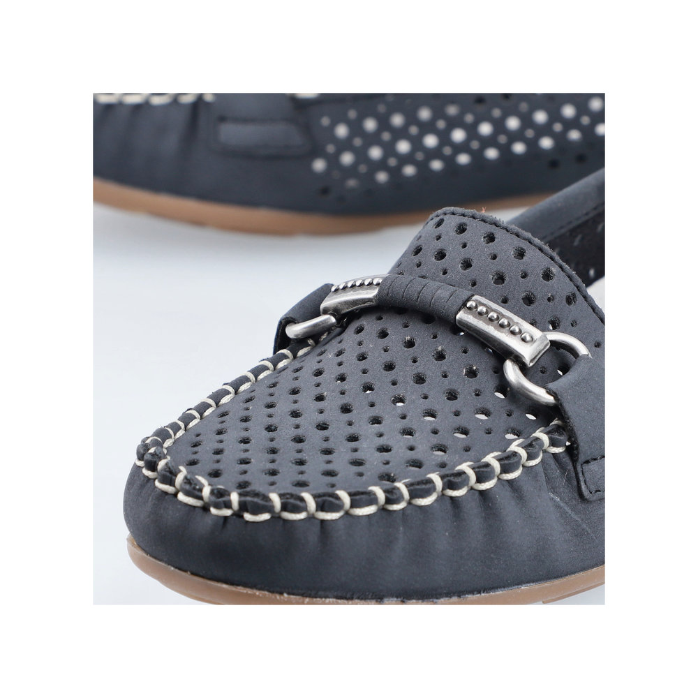 RIEKER Damen Loafer Mokassin dunkelblau 40065-15