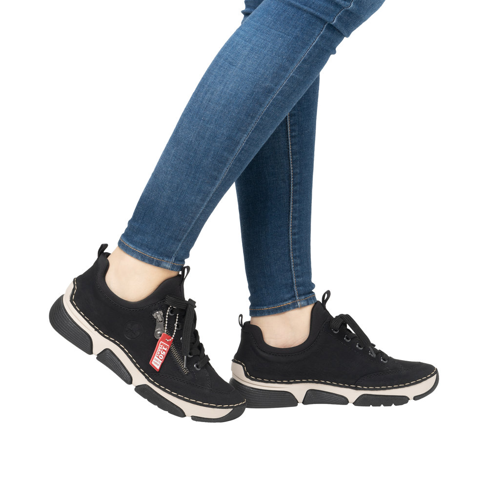 RIEKER Damen Sneaker Slipper 45973-00 schwarz