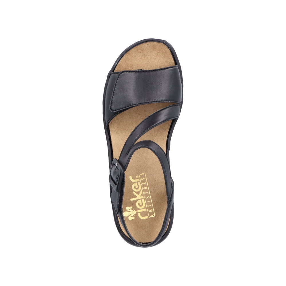 RIEKER Damen Sandale schwarz 64561-00 Leder