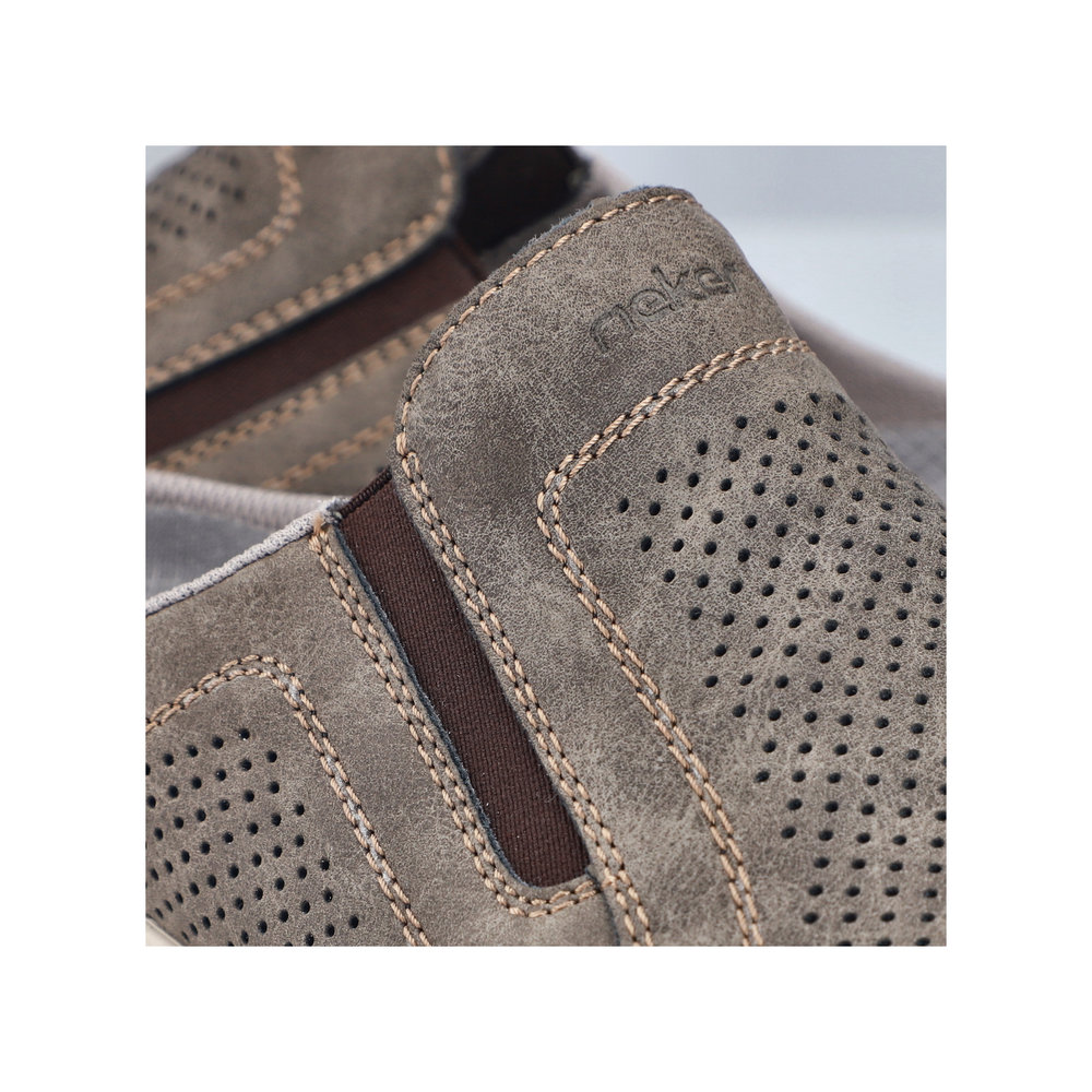 RIEKER Herren Clogs Sabot braun grau B0760-25 lose Einlage