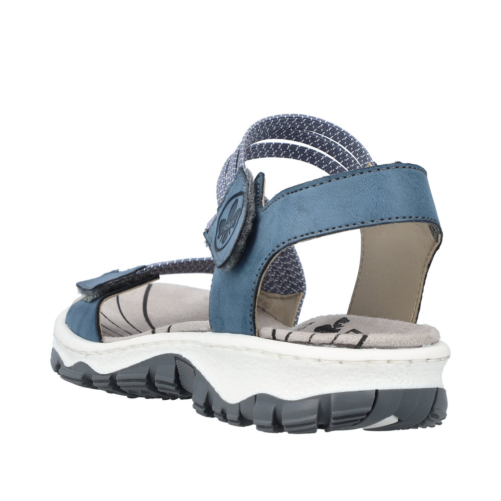 RIEKER Damen Sandalette Trekking blau 68871-14 Klettverschluss