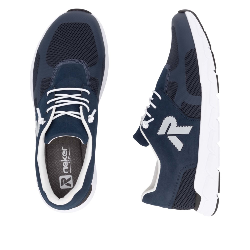 RIEKER Herren Sneaker Slipper blau 09100-14 extra weit!