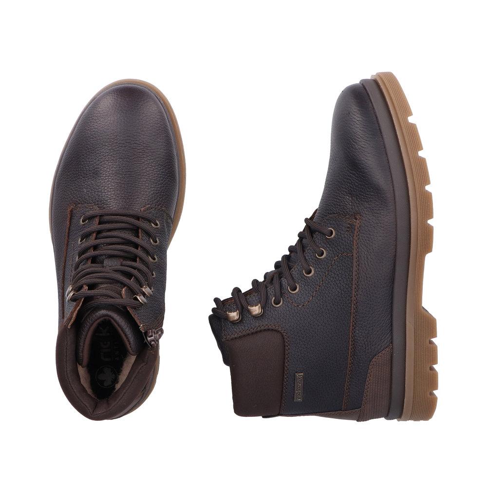 RIEKER Herren Stiefelette braun F7024-25 echt Leder mit TEX