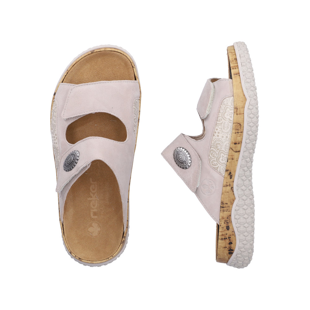 RIEKER Damen Pantolette beige V0302-60 extra weit