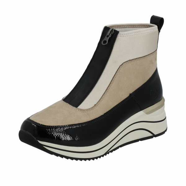 REMONTE Damen Stiefelette schwarz beige D0T71-60